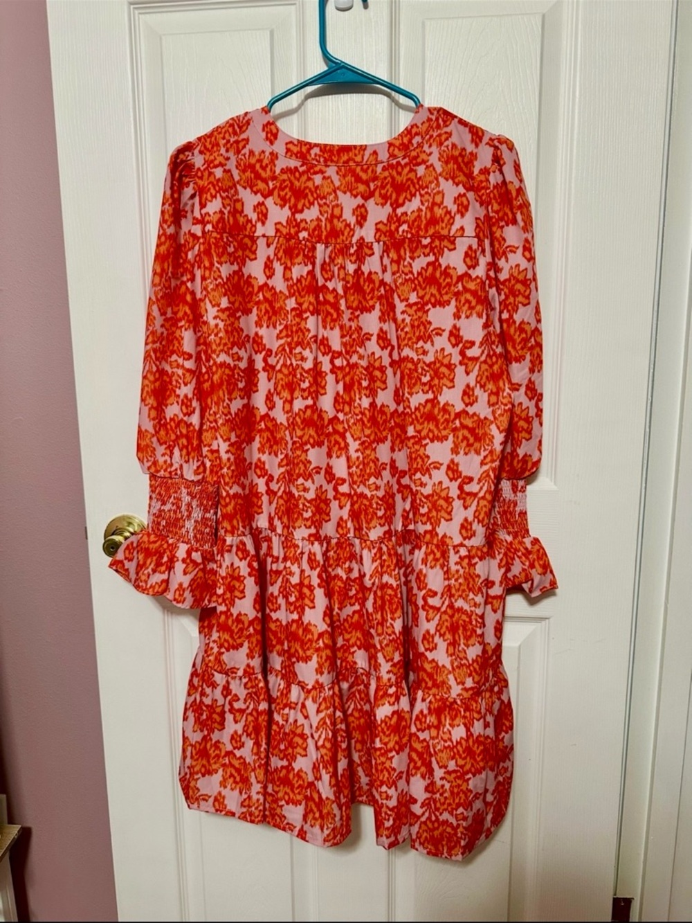Shop the Mint Large NWOT “In Your Happy Place” Vibrant Orange Lavender Dress - Picture 6 of 6
